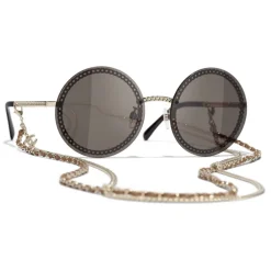 Chanel - Round Sunglasses - Gold Brown - Chanel Eyewear - Avvenice