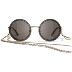 Chanel - Round Sunglasses - Gold Brown - Chanel Eyewear - Avvenice
