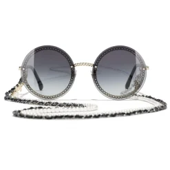Chanel - Round Sunglasses - Gold Gray - Chanel Eyewear - Avvenice