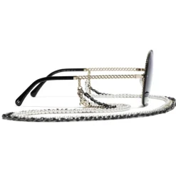 Chanel - Round Sunglasses - Gold Gray - Chanel Eyewear - Avvenice