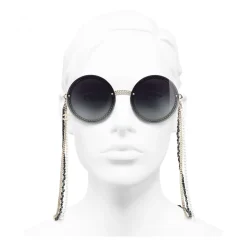 Chanel - Round Sunglasses - Gold Gray - Chanel Eyewear - Avvenice