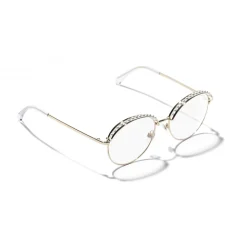 Chanel - Round Sunglasses - Gold Transparent - Chanel Eyewear - Avvenice
