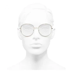Chanel - Round Sunglasses - Gold Transparent - Chanel Eyewear - Avvenice
