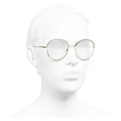 Chanel - Round Sunglasses - Gold Transparent - Chanel Eyewear - Avvenice