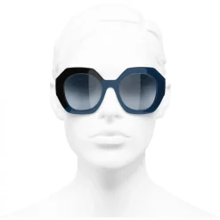 Chanel - Round Sunglasses - Black Blue - Chanel Eyewear - Avvenice