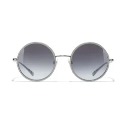 Chanel - Round Sunglasses - Dark Silver Gray - Chanel Eyewear - Avvenice