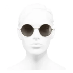 Chanel - Round Sunglasses - Gold Brown - Chanel Eyewear - Avvenice