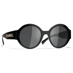 Chanel - Round Sunglasses - Black Gray - Chanel Eyewear - Avvenice