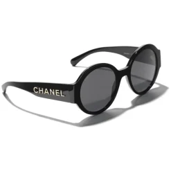 Chanel - Round Sunglasses - Black Gray - Chanel Eyewear - Avvenice