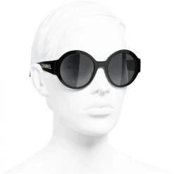 Chanel - Round Sunglasses - Black Gray - Chanel Eyewear - Avvenice