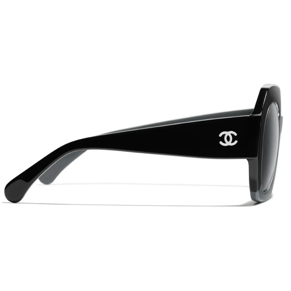 Chanel - Round Sunglasses - Black Gray - Chanel Eyewear - Avvenice