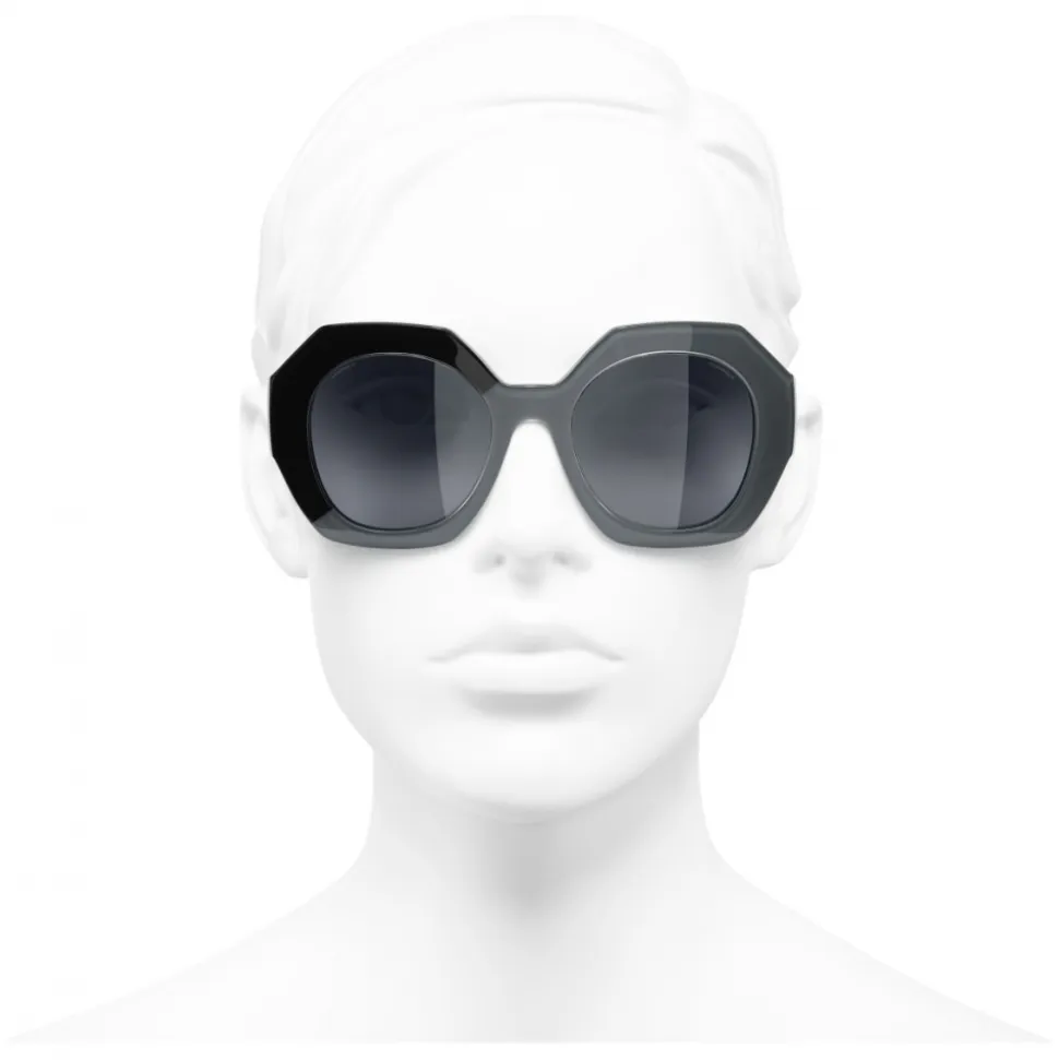 Chanel - Round Sunglasses - Black Gray - Chanel Eyewear - Avvenice