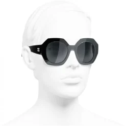 Chanel - Round Sunglasses - Black Gray - Chanel Eyewear - Avvenice
