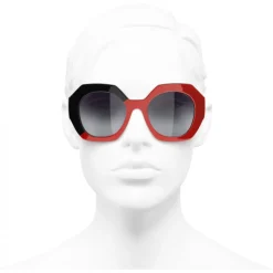 Chanel - Round Sunglasses - Black Coral Gray - Chanel Eyewear - Avvenice
