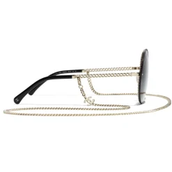 Chanel - Round Sunglasses - Gold Gray Gradient - Chanel Eyewear - Avvenice