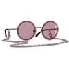 Chanel - Round Sunglasses - Dark Silver Pink - Chanel Eyewear - Avvenice