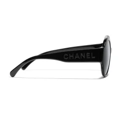 Chanel - Round Sunglasses - Black Gray - Chanel Eyewear - Avvenice