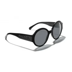 Chanel - Round Sunglasses - Black Gray - Chanel Eyewear - Avvenice