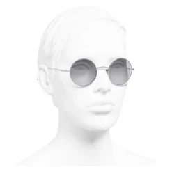 Chanel - Round Sunglasses - Silver Gray - Chanel Eyewear - Avvenice