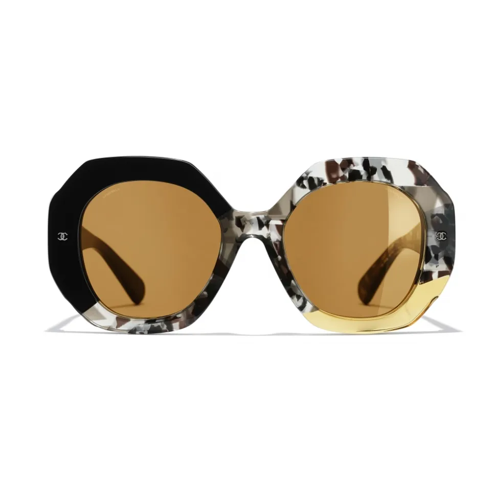 Chanel - Round Sunglasses - Black Yellow - Chanel Eyewear - Avvenice