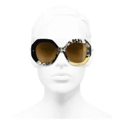 Chanel - Round Sunglasses - Black Yellow - Chanel Eyewear - Avvenice
