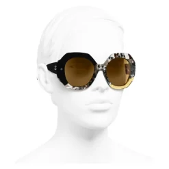 Chanel - Round Sunglasses - Black Yellow - Chanel Eyewear - Avvenice