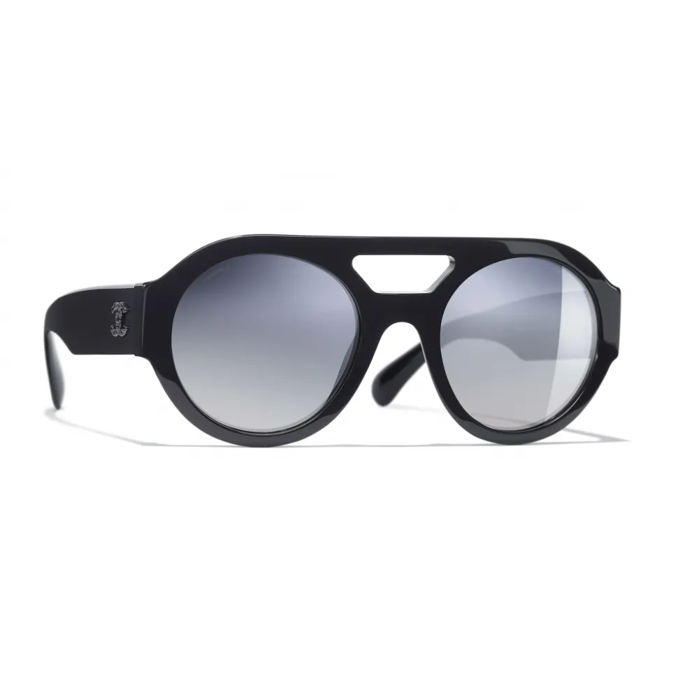 Chanel - Round Sunglasses - Dark Blue Mirror - Chanel Eyewear - Avvenice