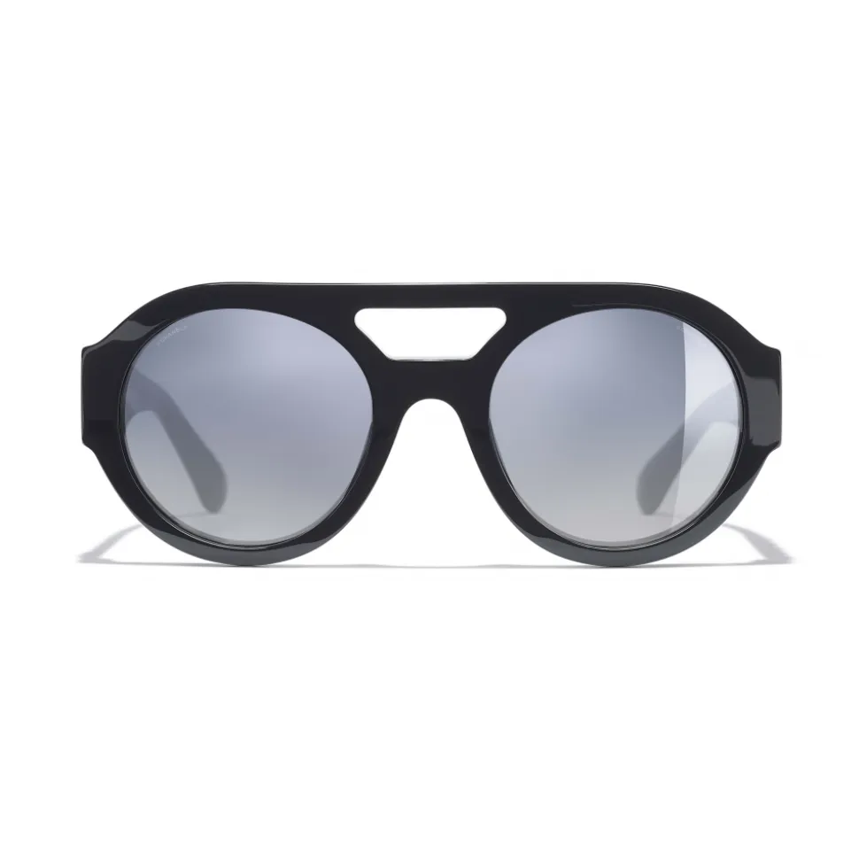 Chanel - Round Sunglasses - Dark Blue Mirror - Chanel Eyewear - Avvenice