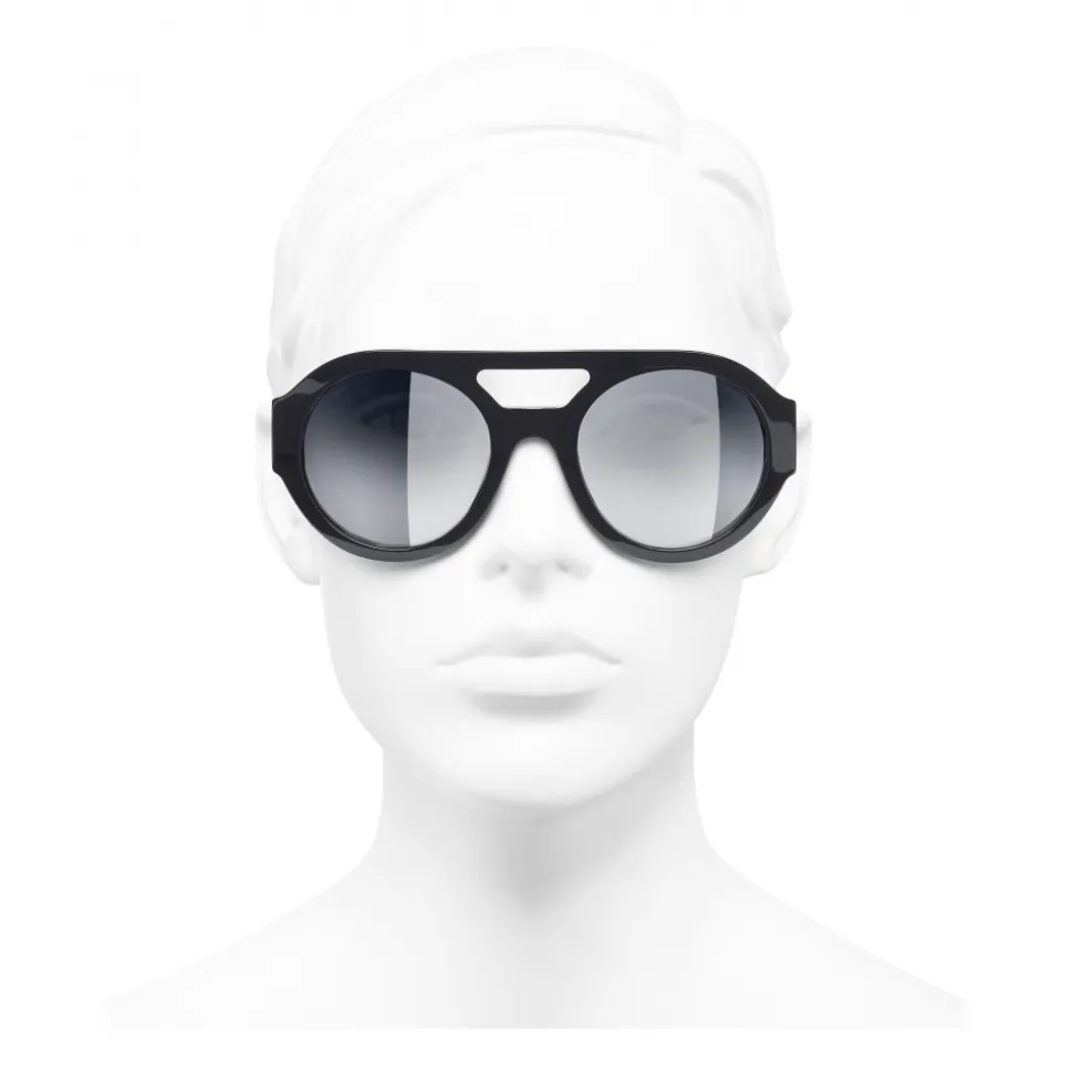 Chanel - Round Sunglasses - Dark Blue Mirror - Chanel Eyewear - Avvenice