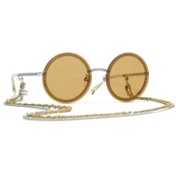Chanel - Round Sunglasses - Silver Yellow - Chanel Eyewear - Avvenice