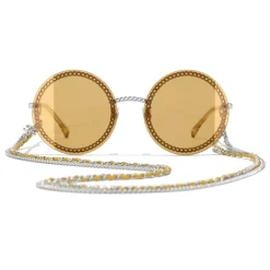 Chanel - Round Sunglasses - Silver Yellow - Chanel Eyewear - Avvenice