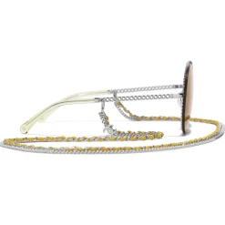 Chanel - Round Sunglasses - Silver Yellow - Chanel Eyewear - Avvenice