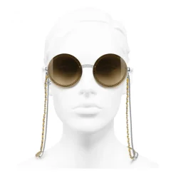 Chanel - Round Sunglasses - Silver Yellow - Chanel Eyewear - Avvenice