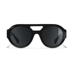 Chanel - Round Sunglasses - Black Gray - Chanel Eyewear - Avvenice