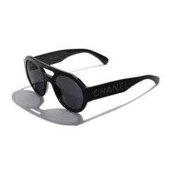 Chanel - Round Sunglasses - Black Gray - Chanel Eyewear - Avvenice
