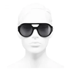 Chanel - Round Sunglasses - Black Gray - Chanel Eyewear - Avvenice