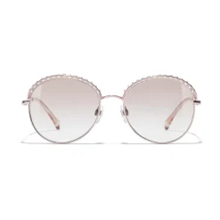 Chanel - Round Sunglasses - Pink Gold - Chanel Eyewear - Avvenice