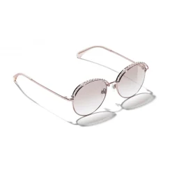 Chanel - Round Sunglasses - Pink Gold - Chanel Eyewear - Avvenice