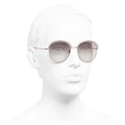 Chanel - Round Sunglasses - Pink Gold - Chanel Eyewear - Avvenice