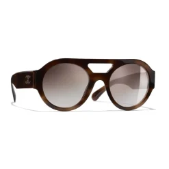 Chanel - Round Sunglasses - Tortoise Brown Mirror - Chanel Eyewear - Avvenice
