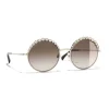 Chanel - Round Sunglasses - Gold Light Brown - Chanel Eyewear - Avvenice