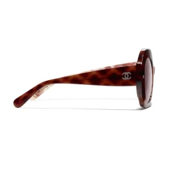 Chanel - Round Sunglasses - Dark Tortoise Pink - Chanel Eyewear - Avvenice