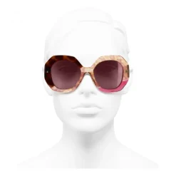 Chanel - Round Sunglasses - Dark Tortoise Pink - Chanel Eyewear - Avvenice