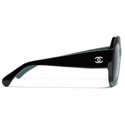 Chanel - Round Sunglasses - Black Green Blue - Chanel Eyewear - Avvenice