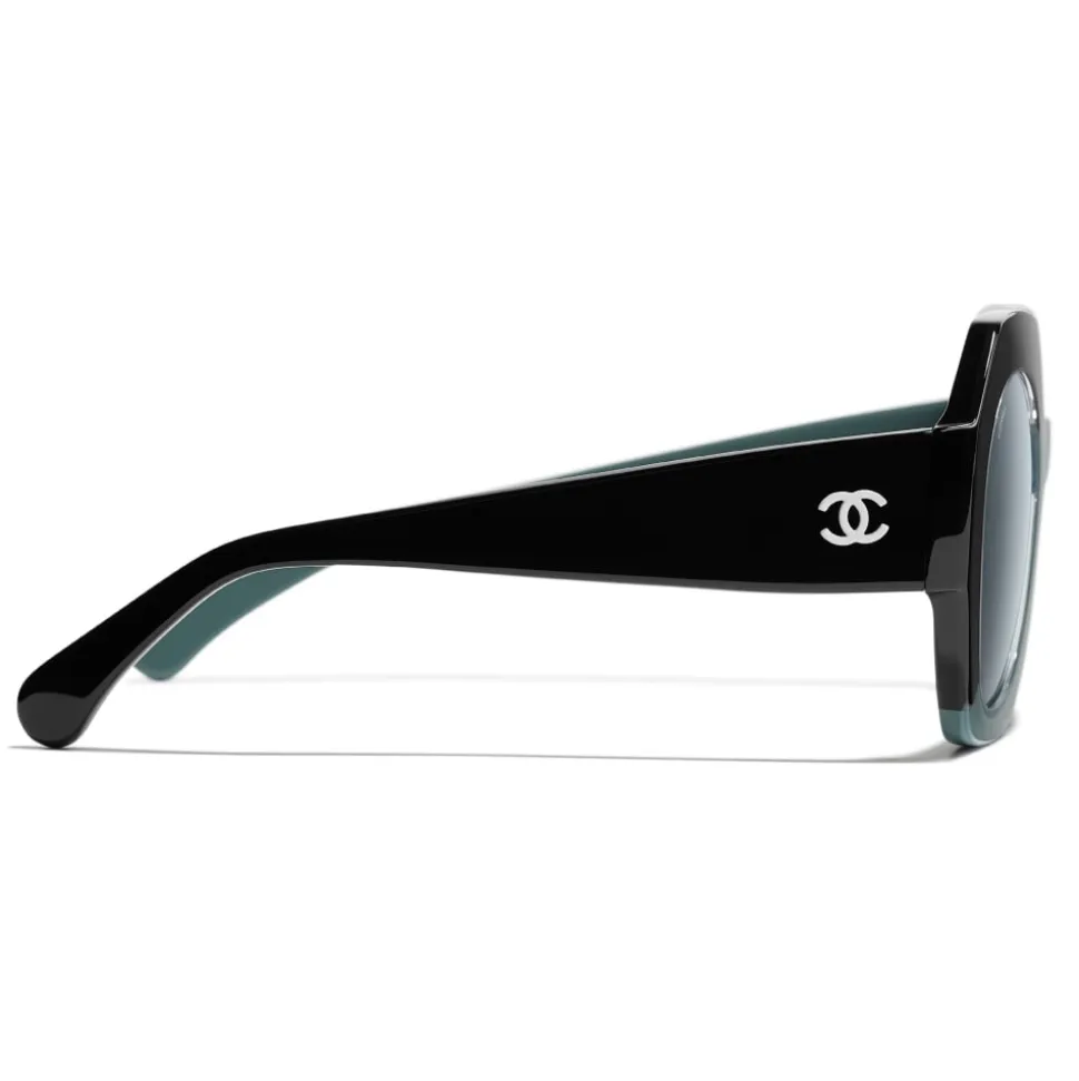 Chanel - Round Sunglasses - Black Green Blue - Chanel Eyewear - Avvenice