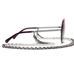 Chanel - Round Sunglasses - Dark Silver Pink Gradient- Chanel Eyewear - Avvenice