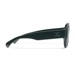 Chanel - Round Sunglasses - Dark Green Mirror - Chanel Eyewear - Avvenice