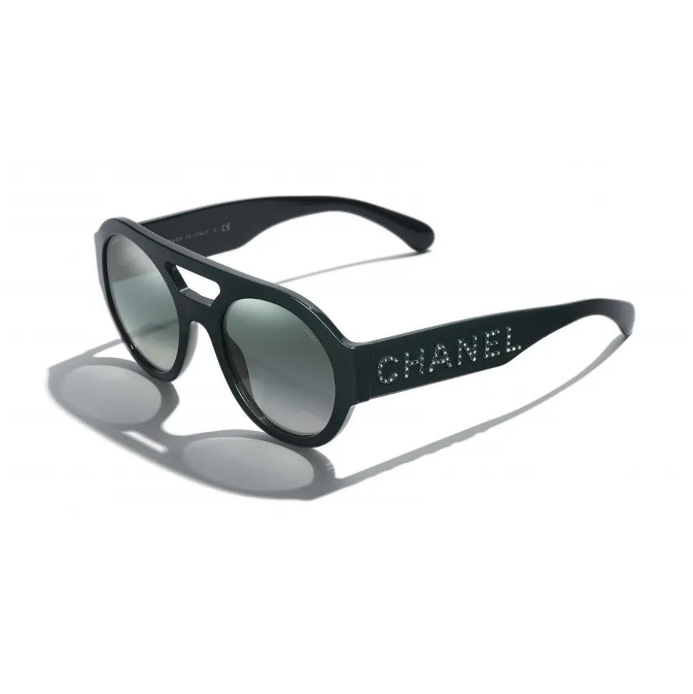 Chanel - Round Sunglasses - Dark Green Mirror - Chanel Eyewear - Avvenice