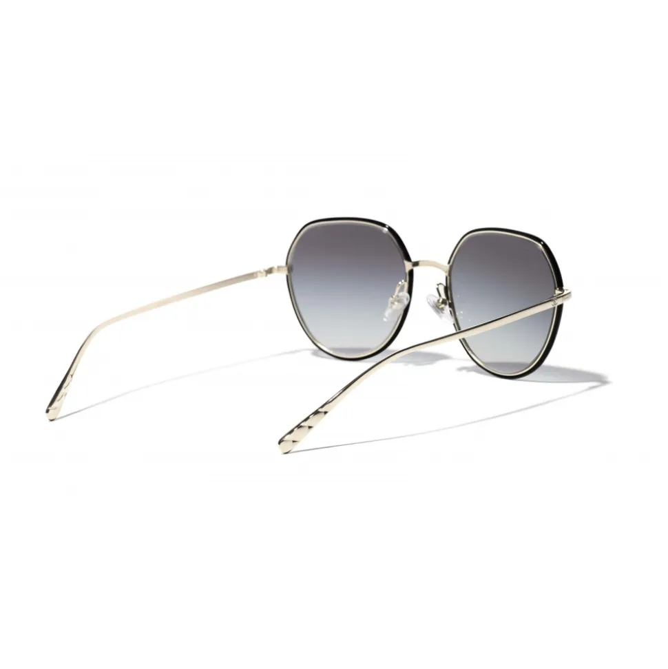 Chanel - Round Sunglasses - Gold Black Gray - Chanel Eyewear - Avvenice