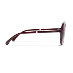 Chanel - Round Sunglasses - Red Burgundy - Chanel Eyewear - Avvenice